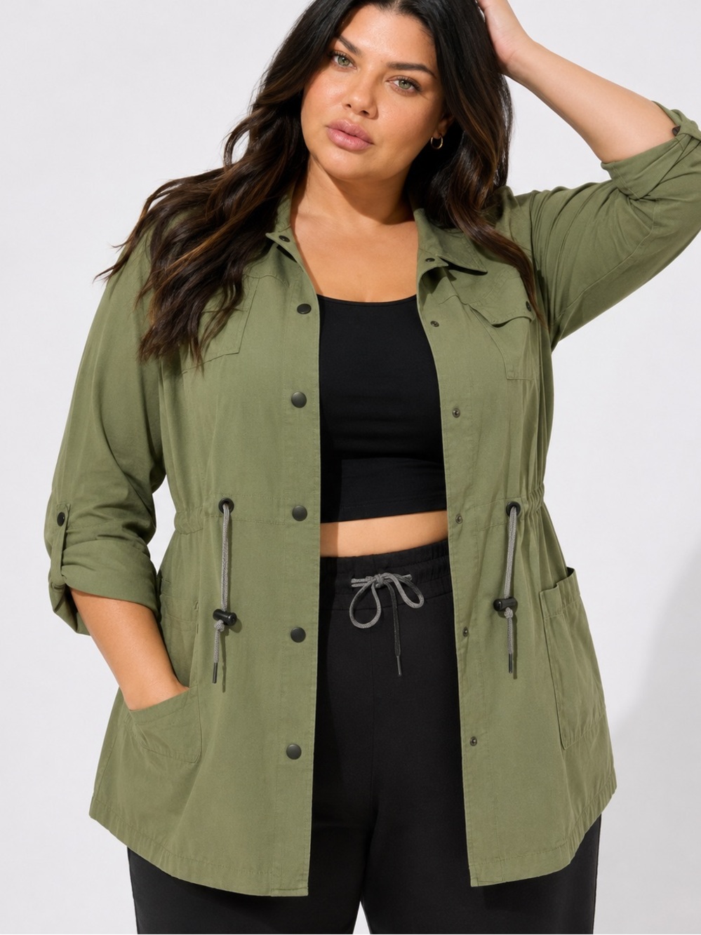 Happy Camper by Torrid Olive Anorak Jacket